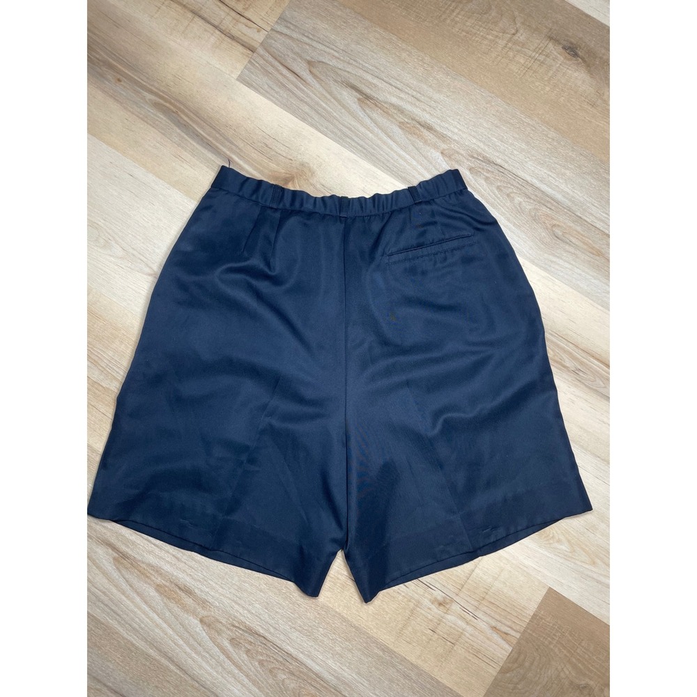 Callaway Golf Nordstrom Navy Blue Pleated Microfiber Shorts Women 12 Made in USA - Picture 8 of 9
